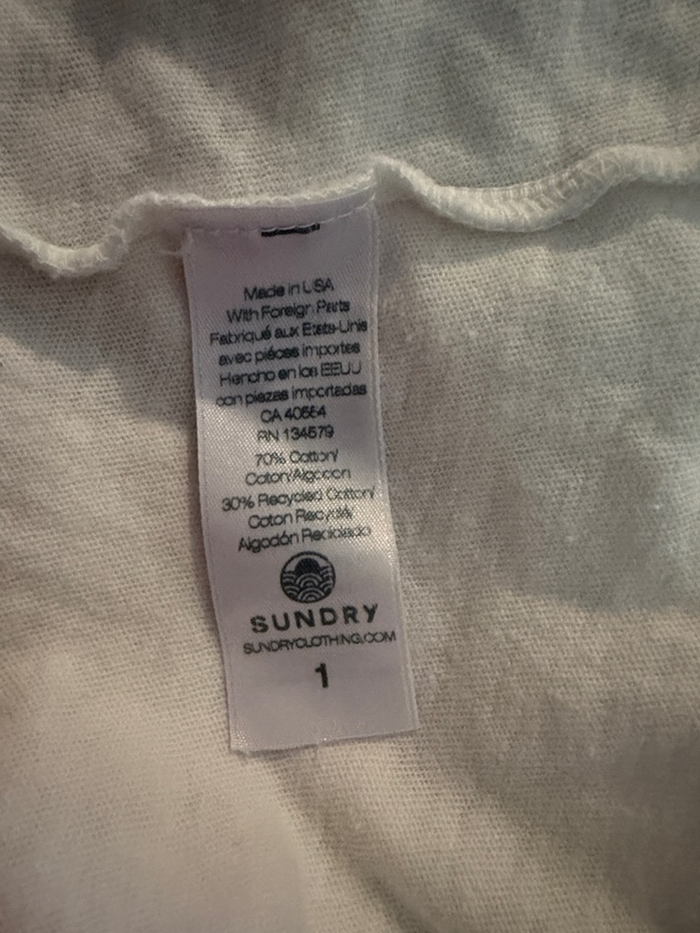 Sundry White V-Neck Short Sleeve Tee - Picture 6 of 6